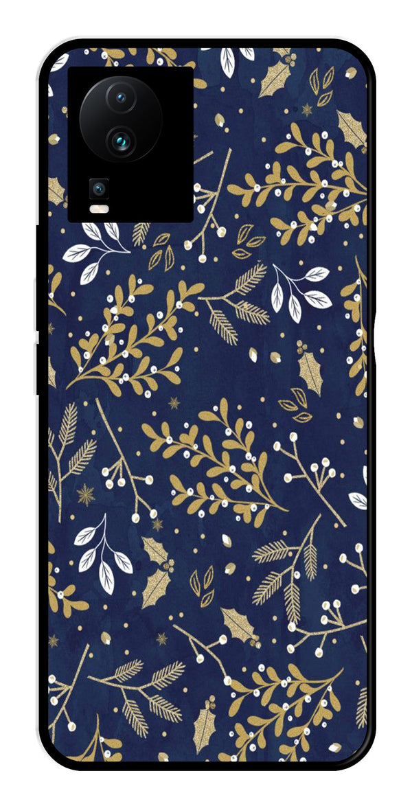 Floral Pattern  Metal Mobile Case for iQOO Neo 7 Pro   (Design No -52)