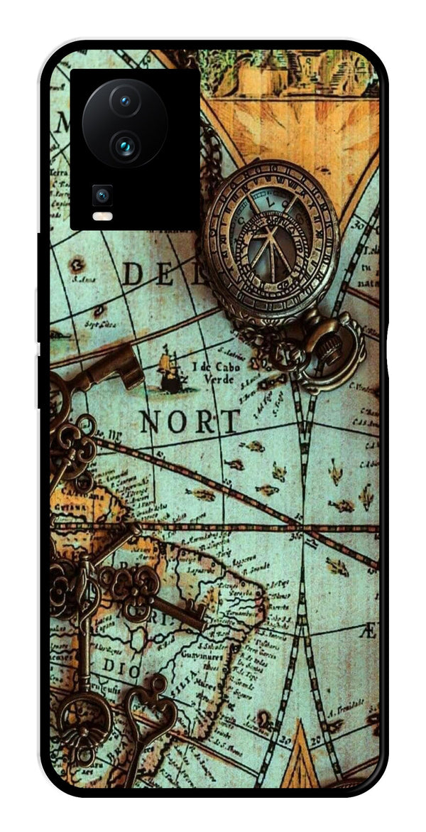 Map Design Metal Mobile Case for iQOO Neo 7   (Design No -54)
