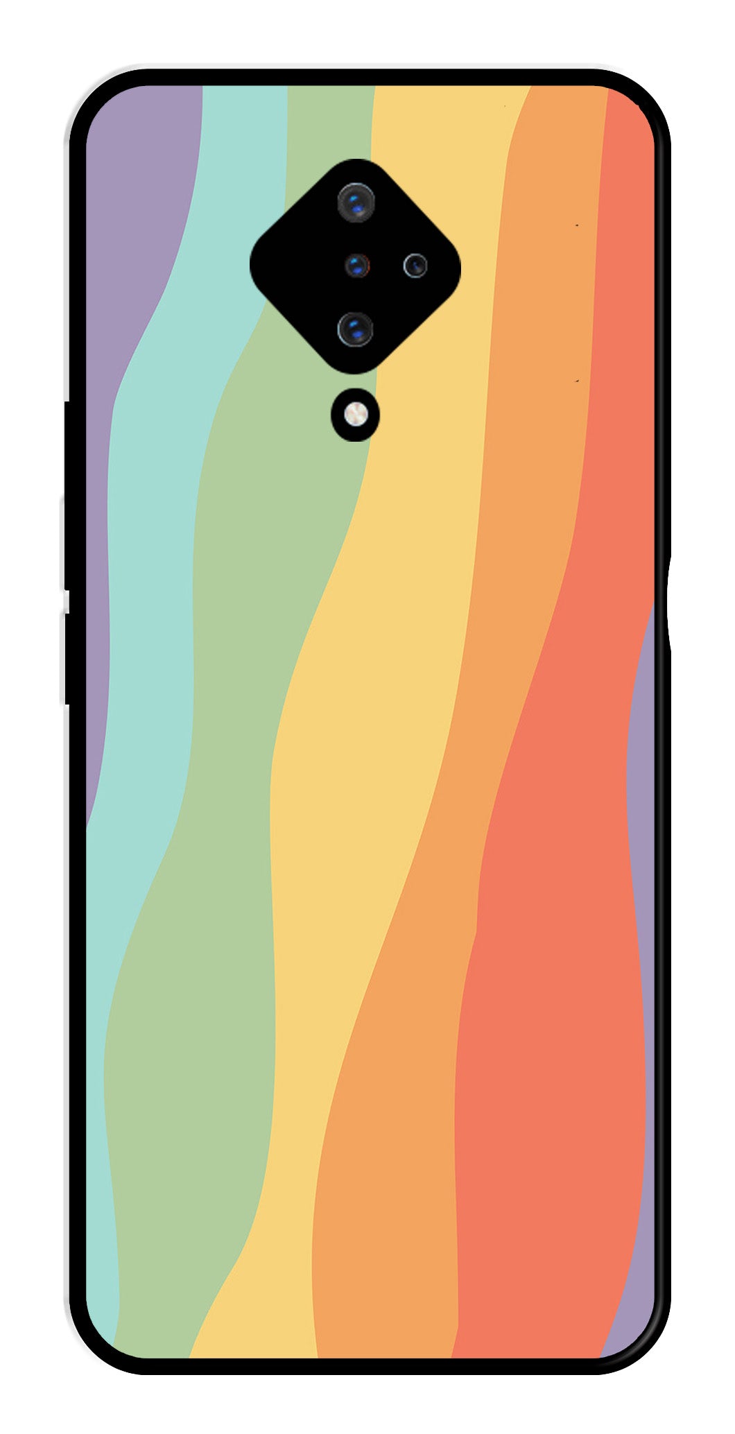 Muted Rainbow Metal Mobile Case for Vivo S1 Pro   (Design No -02)