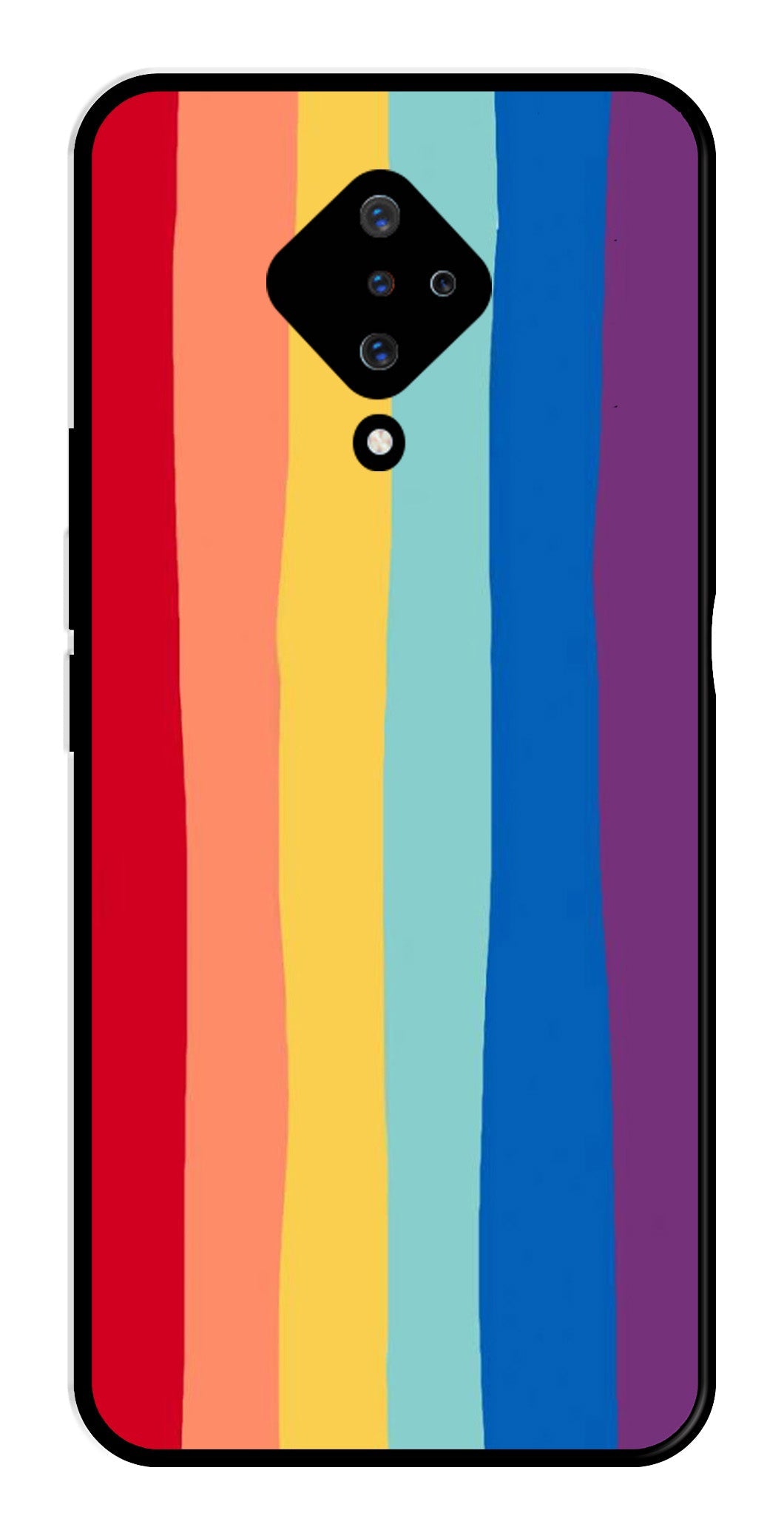 Rainbow MultiColor Metal Mobile Case for Vivo S1 Pro   (Design No -03)