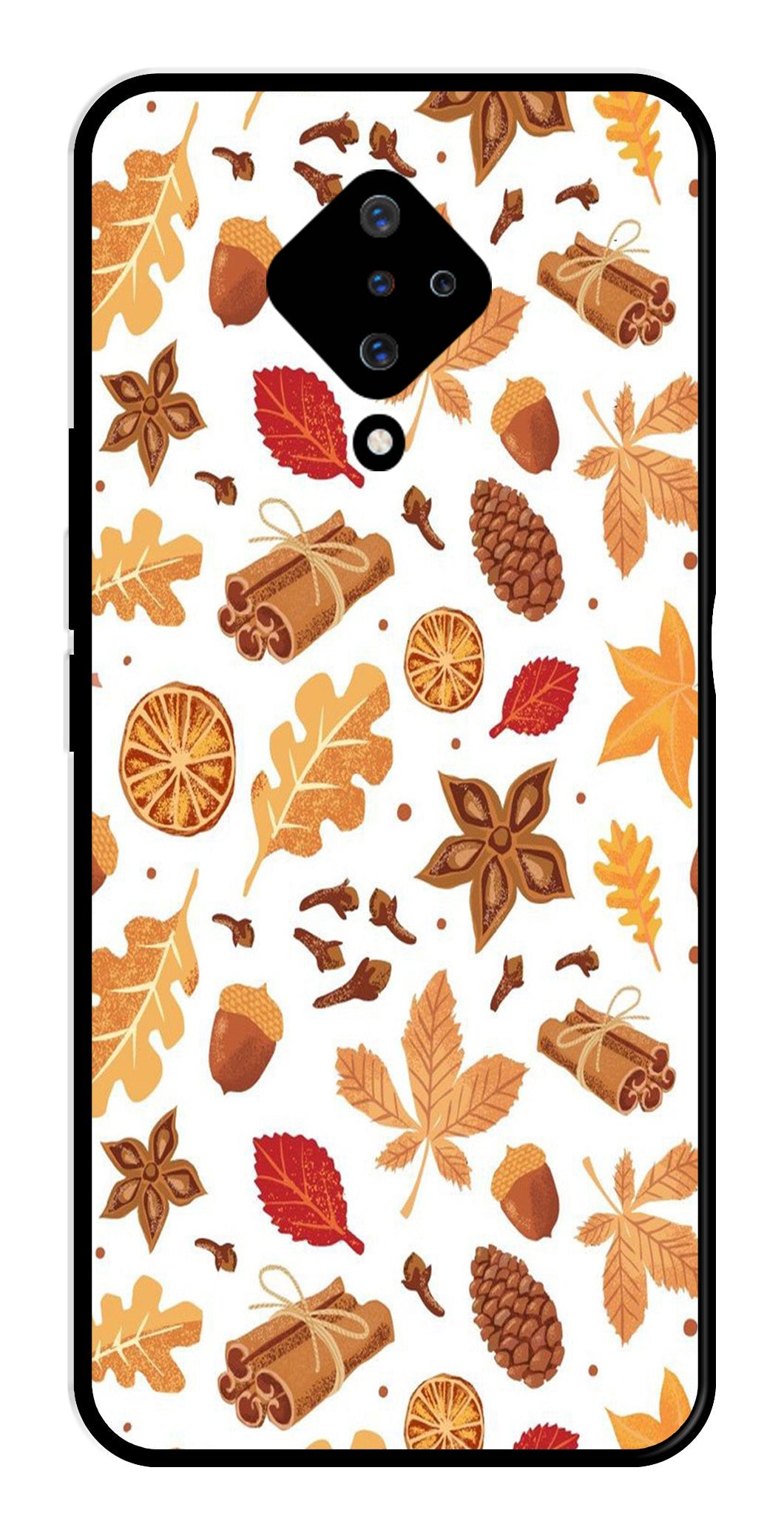 Autumn Leaf Metal Mobile Case for Vivo S1 Pro   (Design No -19)