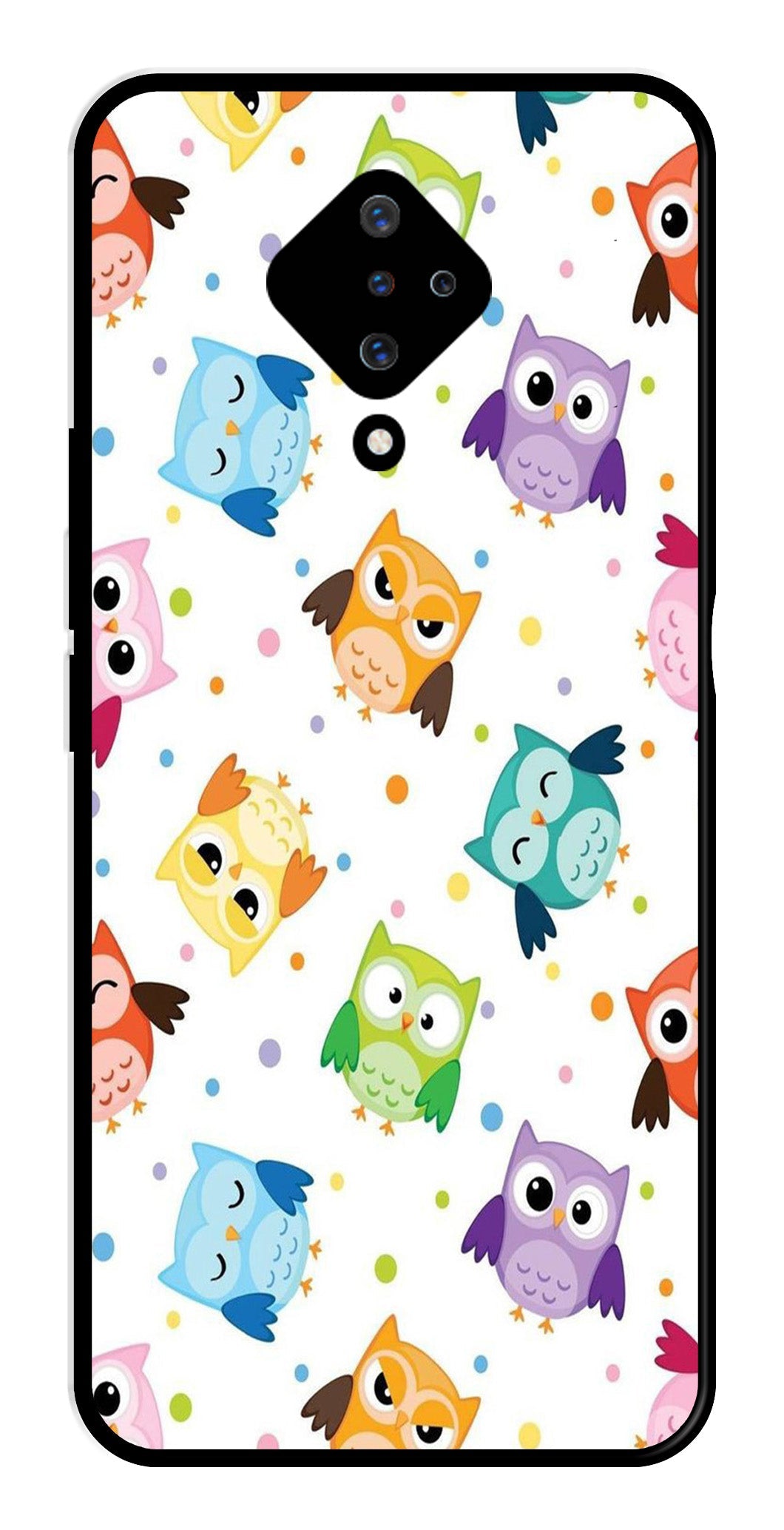Owls Pattern Metal Mobile Case for Vivo S1 Pro   (Design No -20)