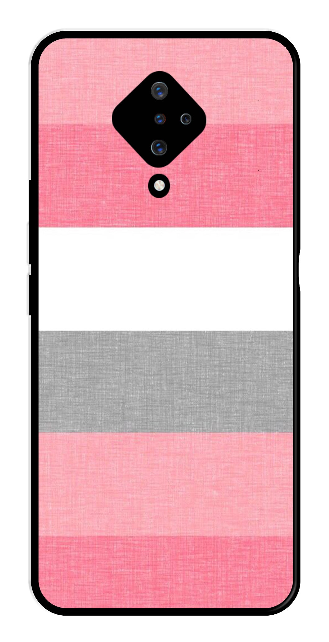 Pink Pattern Metal Mobile Case for Vivo S1 Pro   (Design No -23)