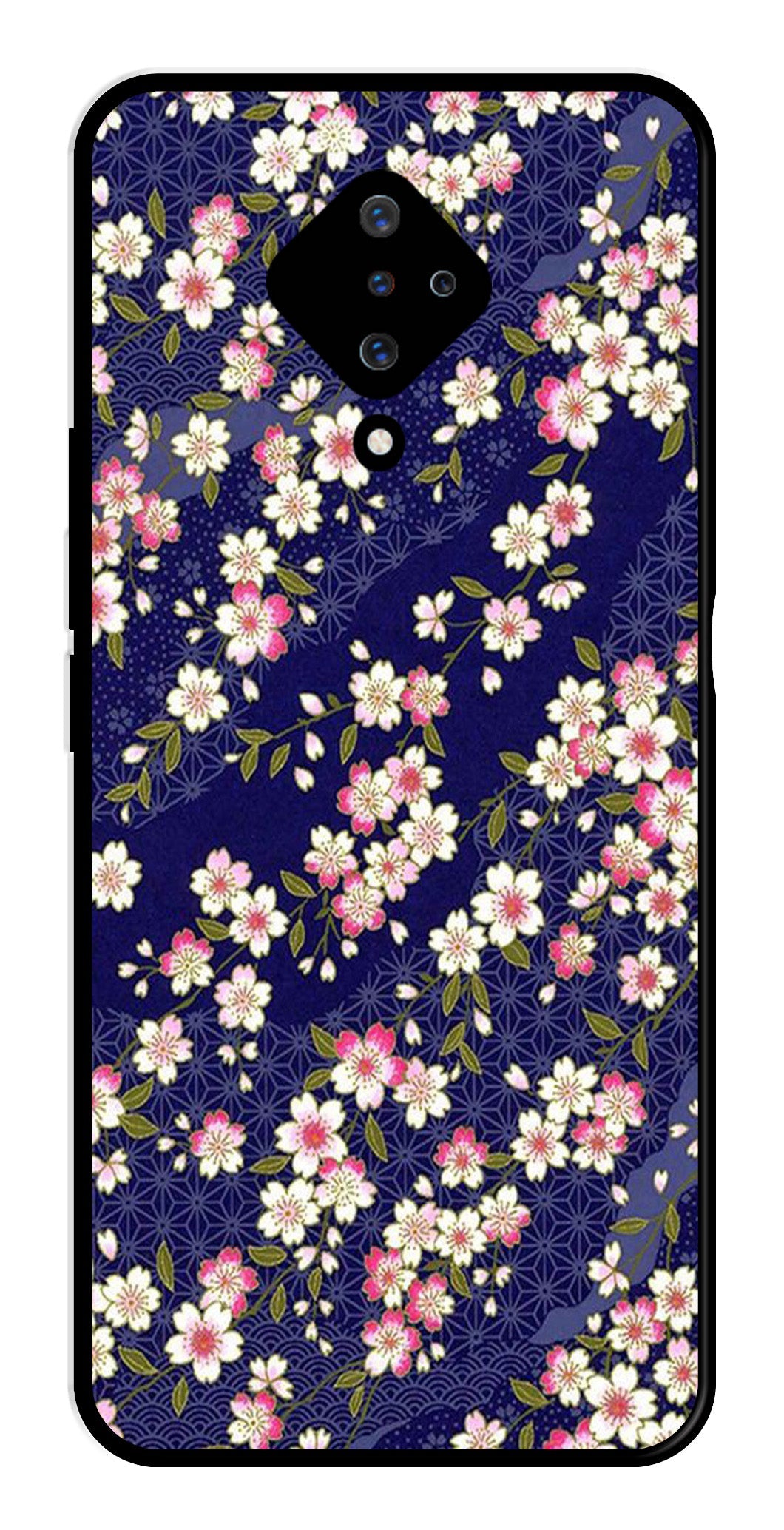 Flower Design Metal Mobile Case for Vivo S1 Pro   (Design No -25)