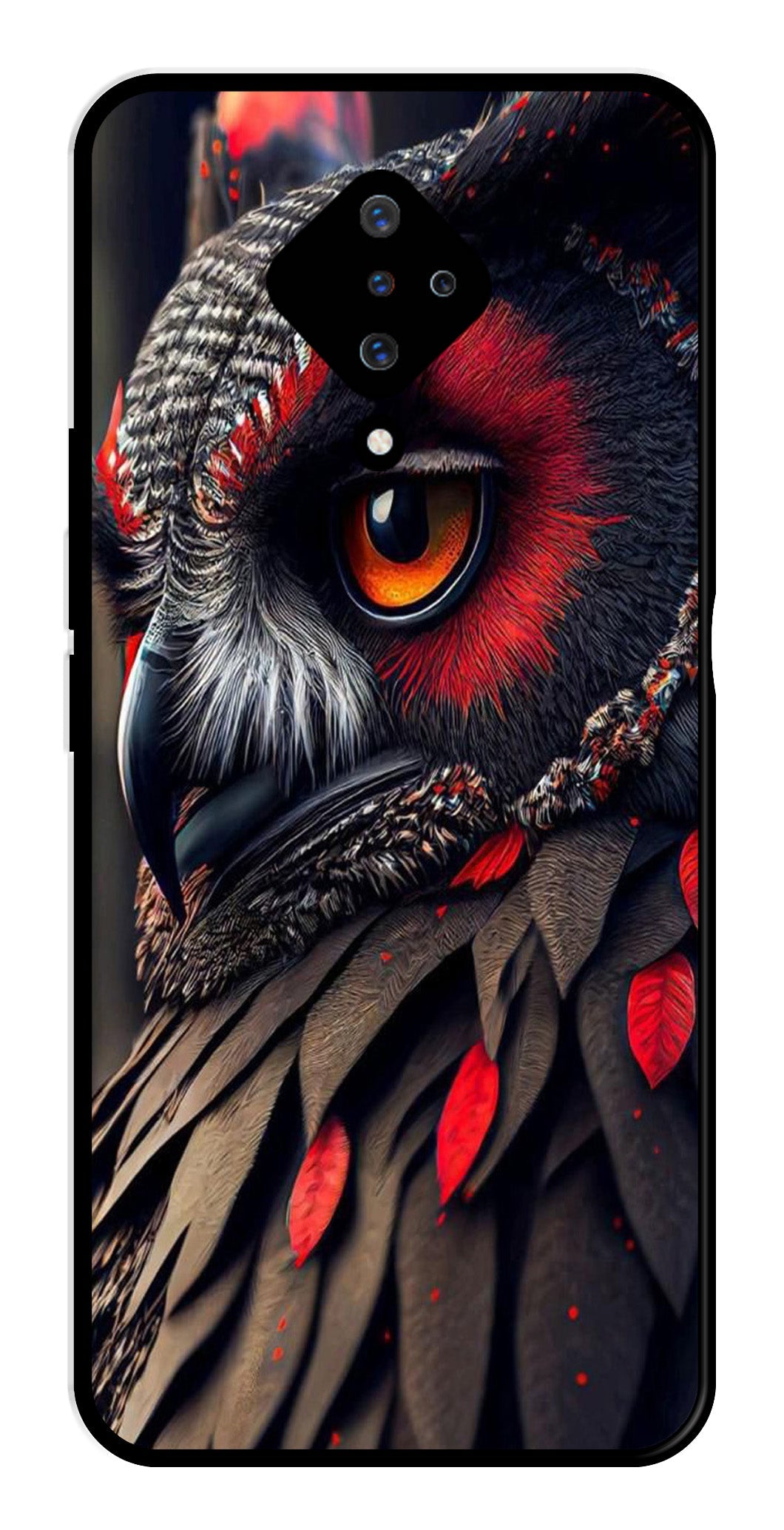 Owl Design Metal Mobile Case for Vivo S1 Pro   (Design No -26)