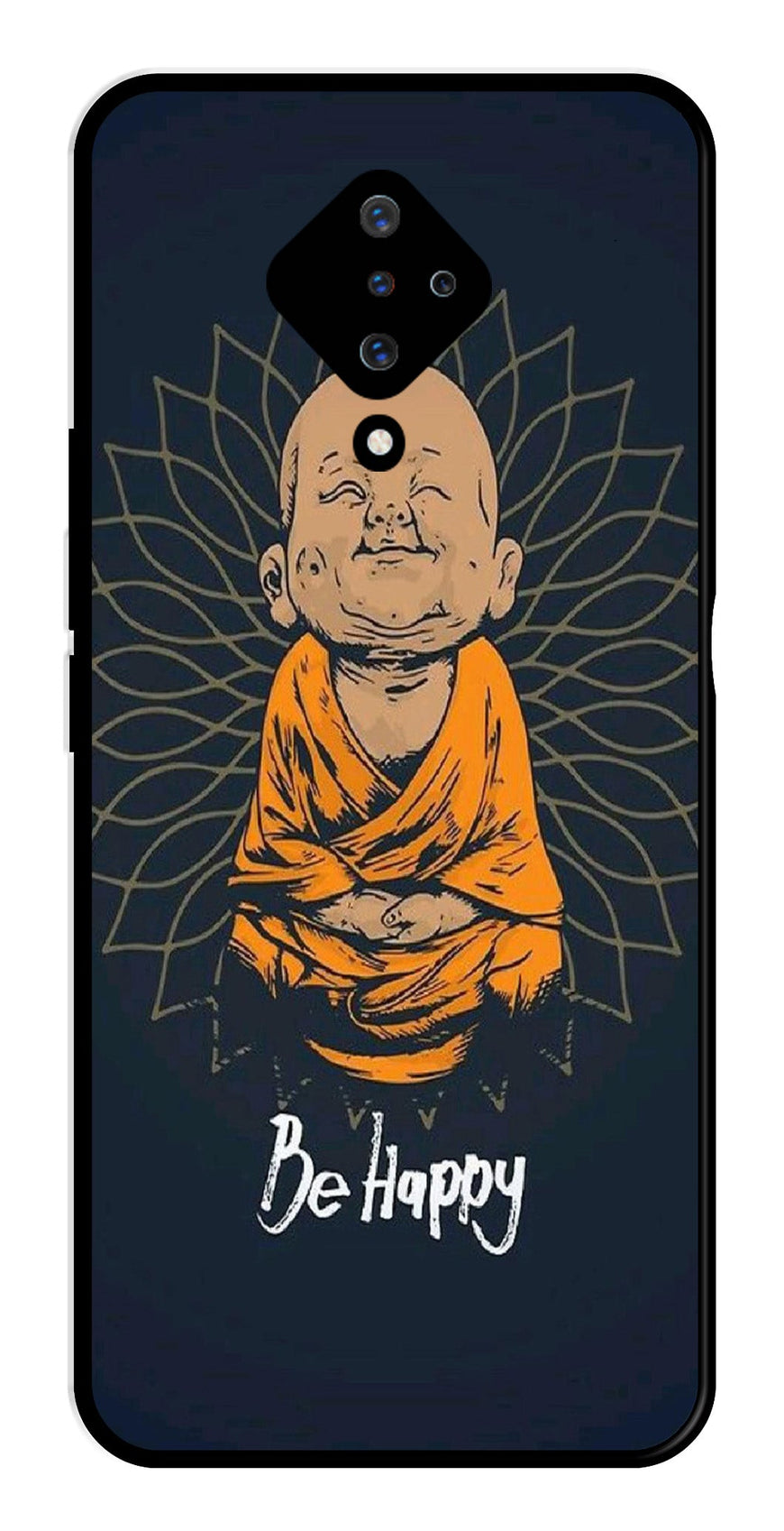Be Happy Metal Mobile Case for Vivo S1 Pro   (Design No -27)