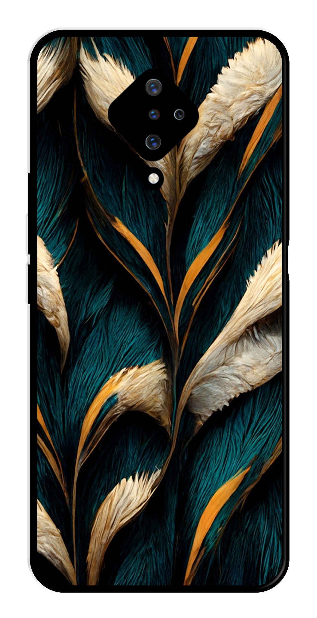 Feathers Metal Mobile Case for Vivo S1 Pro   (Design No -30)