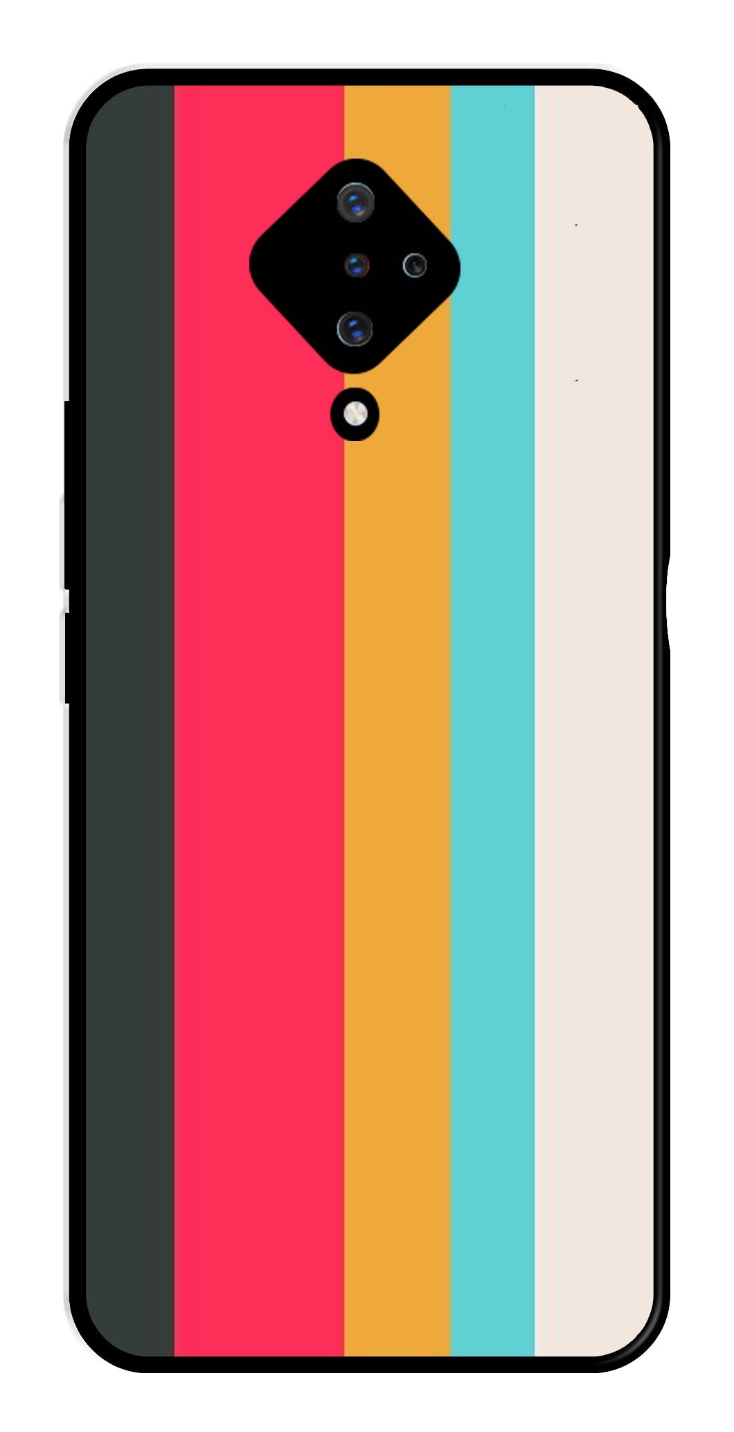 Muted Rainbow Metal Mobile Case for Vivo S1 Pro   (Design No -31)