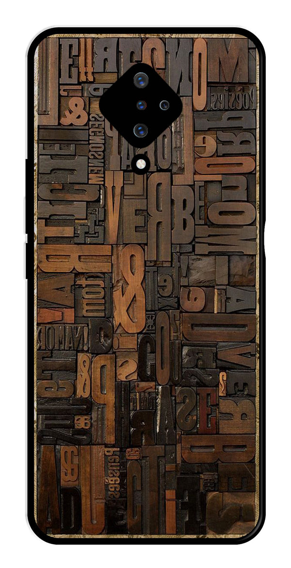 Alphabets Metal Mobile Case for Vivo S1 Pro   (Design No -32)