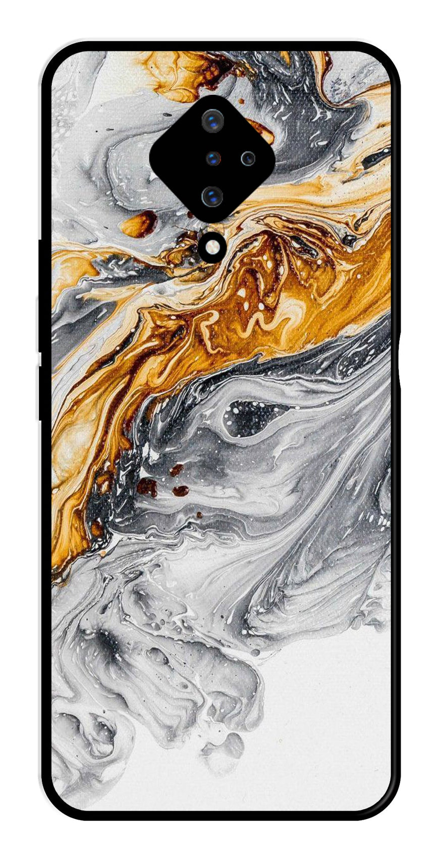 Marble Pattern Metal Mobile Case for Vivo S1 Pro   (Design No -36)