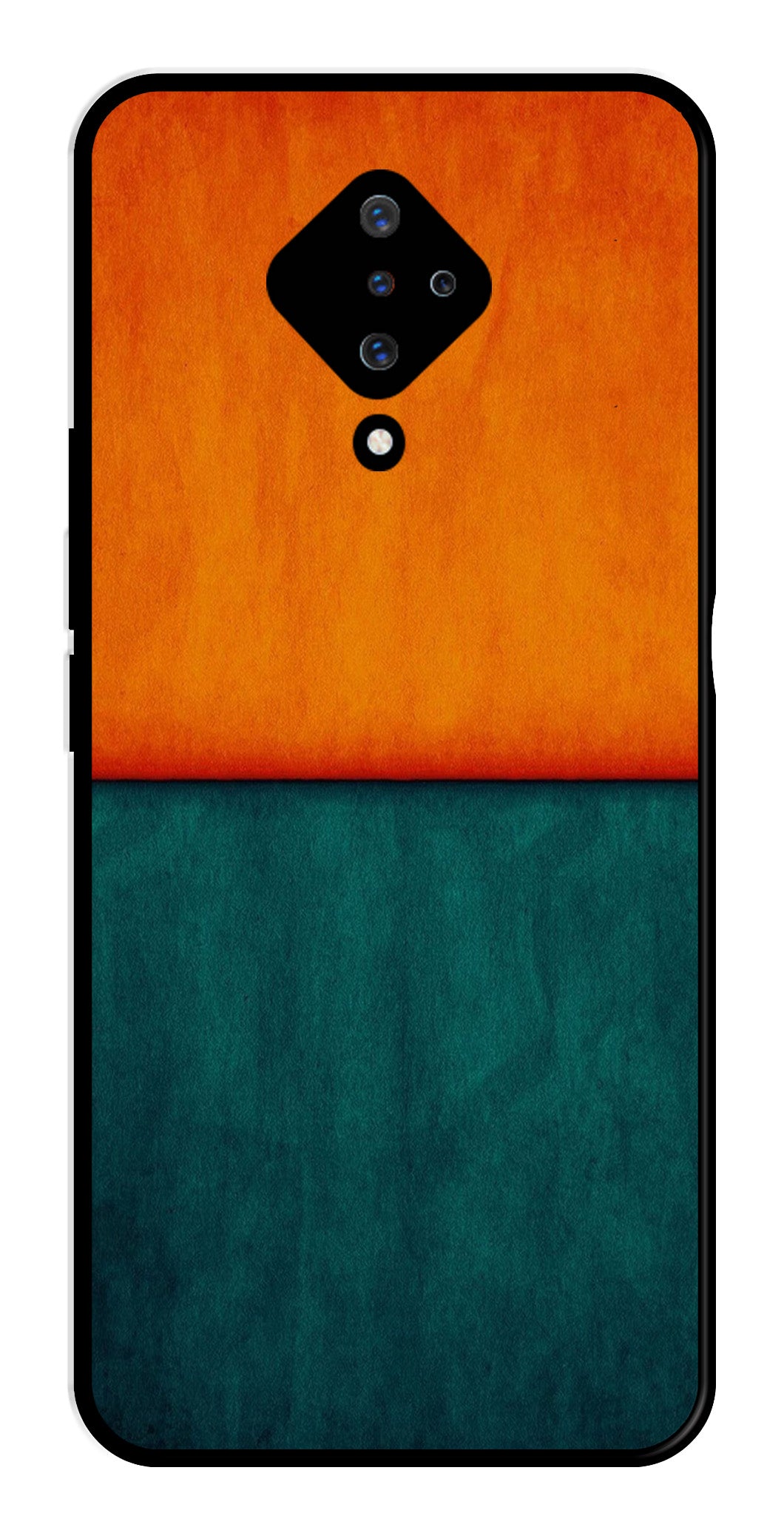 Orange Green Pattern Metal Mobile Case for Vivo S1 Pro   (Design No -45)