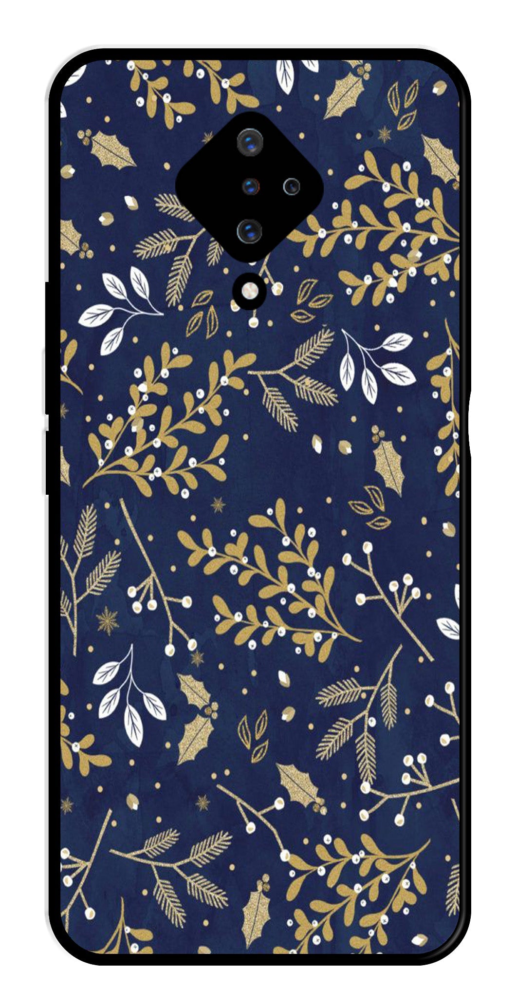 Floral Pattern  Metal Mobile Case for Vivo S1 Pro   (Design No -52)
