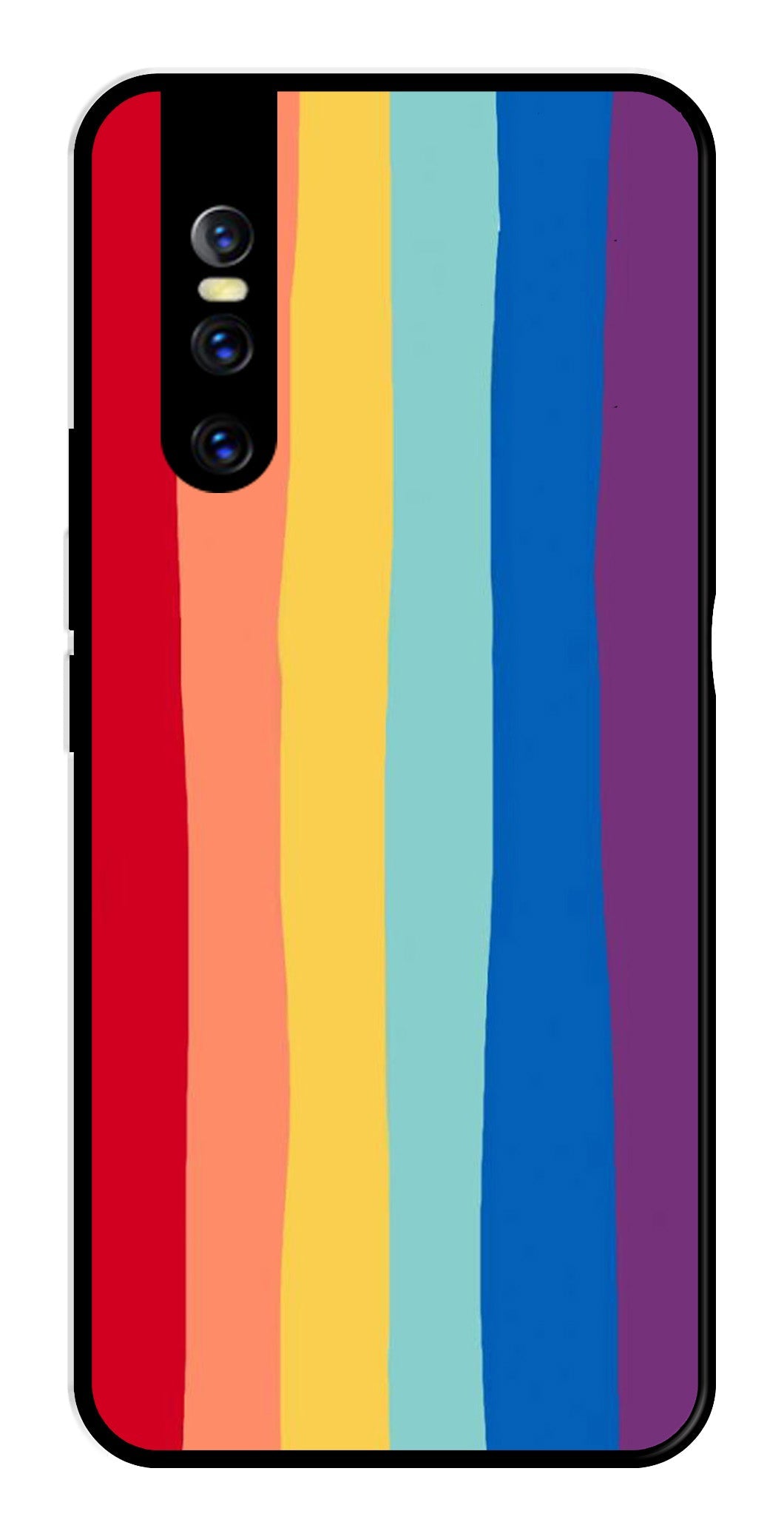 Rainbow MultiColor Metal Mobile Case for Vivo T1 44W   (Design No -03)