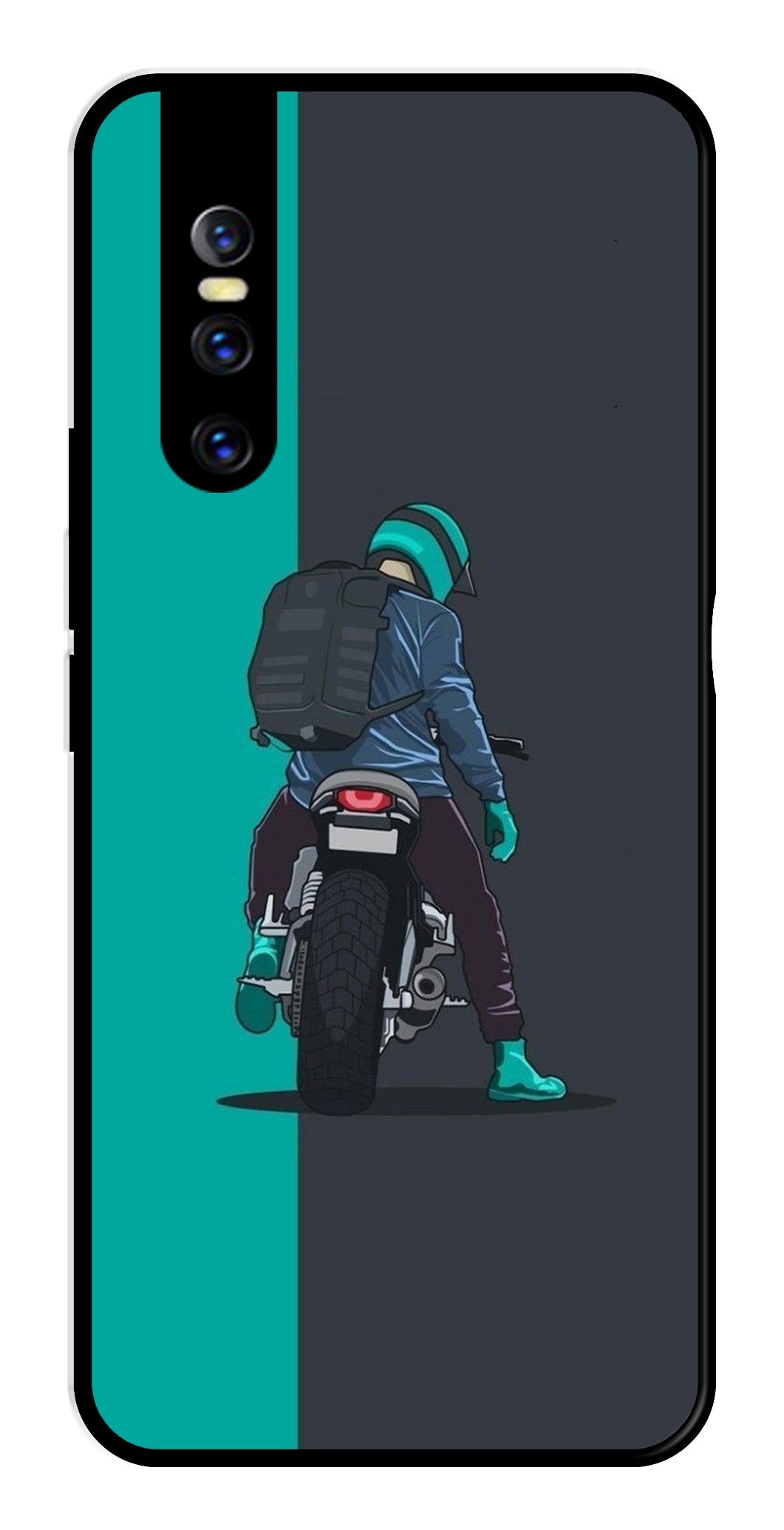 Bike Lover Metal Mobile Case for Vivo T1 44W   (Design No -05)