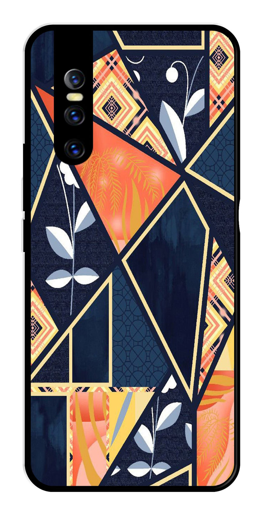 Marble Design Metal Mobile Case for Vivo T1 44W   (Design No -07)