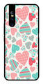 Hearts Pattern Metal Mobile Case for Vivo T1 44W   (Design No -22)
