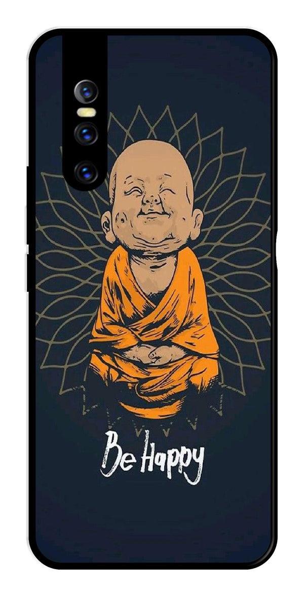 Be Happy Metal Mobile Case for Vivo T1 44W   (Design No -27)