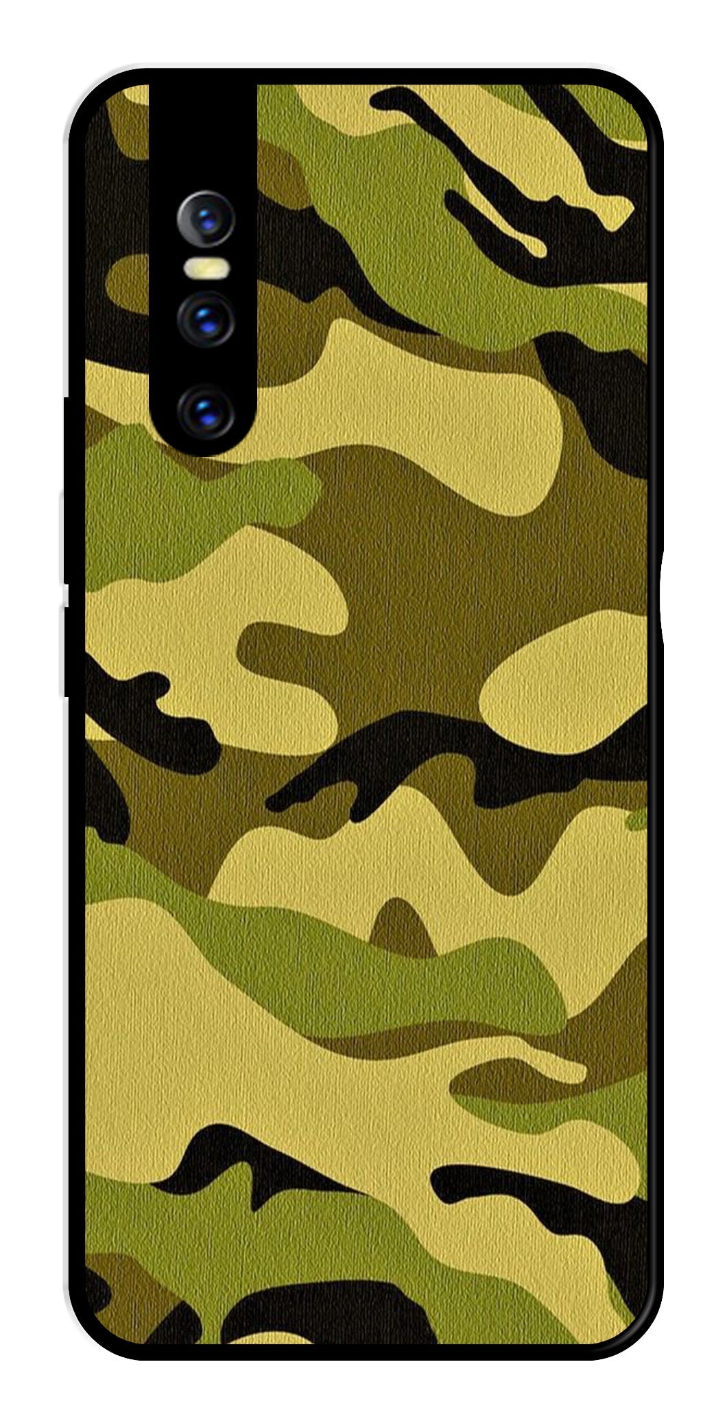 Army Pattern Metal Mobile Case for Vivo T1 44W   (Design No -35)