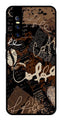 Coffee Pattern Metal Mobile Case for Vivo T1 44W   (Design No -37)
