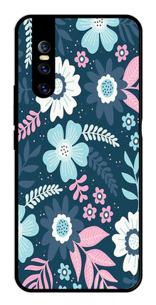 Flower Leaves Design Metal Mobile Case for Vivo T1 44W
