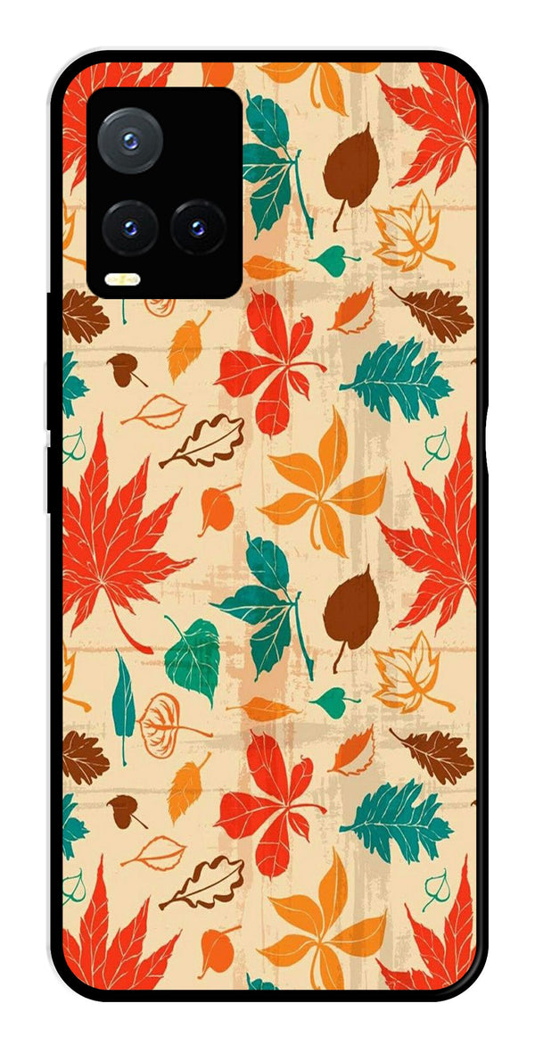Leafs Design Metal Mobile Case for Vivo T1X   (Design No -14)