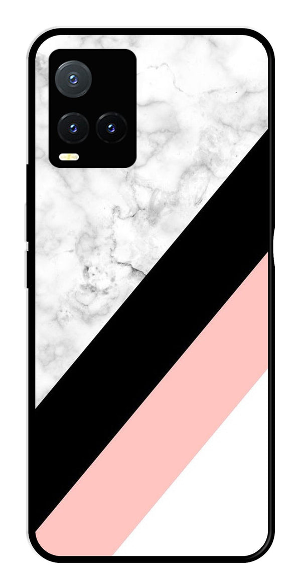 Marble Design Metal Mobile Case for Vivo T1X   (Design No -24)