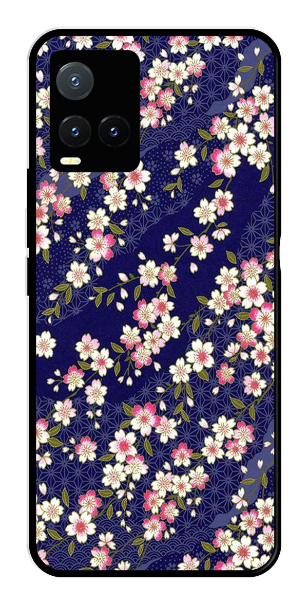 Flower Design Metal Mobile Case for Vivo T1X   (Design No -25)