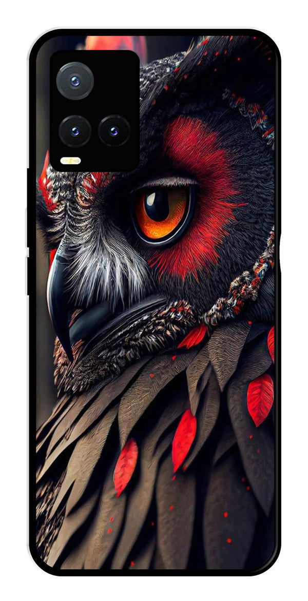 Owl Design Metal Mobile Case for Vivo T1X   (Design No -26)