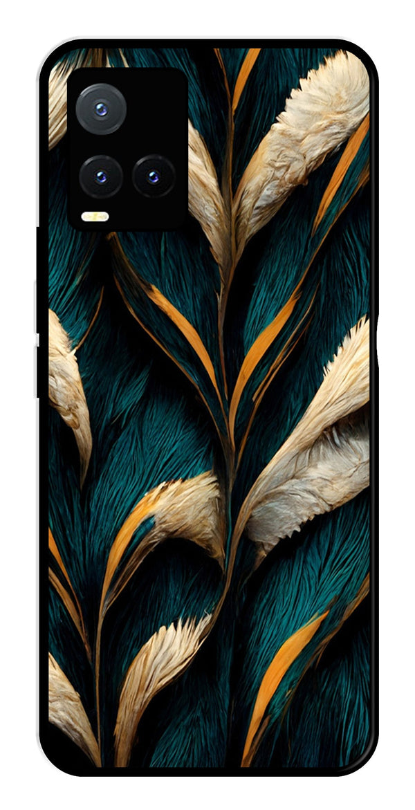 Feathers Metal Mobile Case for Vivo T1X   (Design No -30)