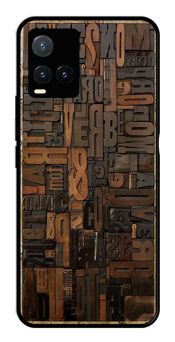 Alphabets Metal Mobile Case for Vivo T1X   (Design No -32)