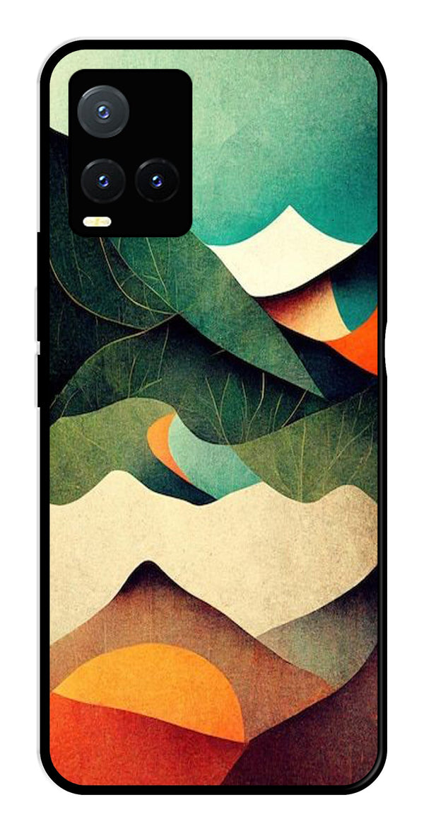 MultiColor Pattern Metal Mobile Case for Vivo T1X   (Design No -43)
