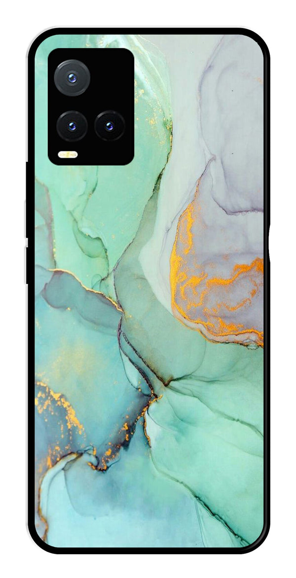 Marble Design Metal Mobile Case for Vivo T1X   (Design No -46)