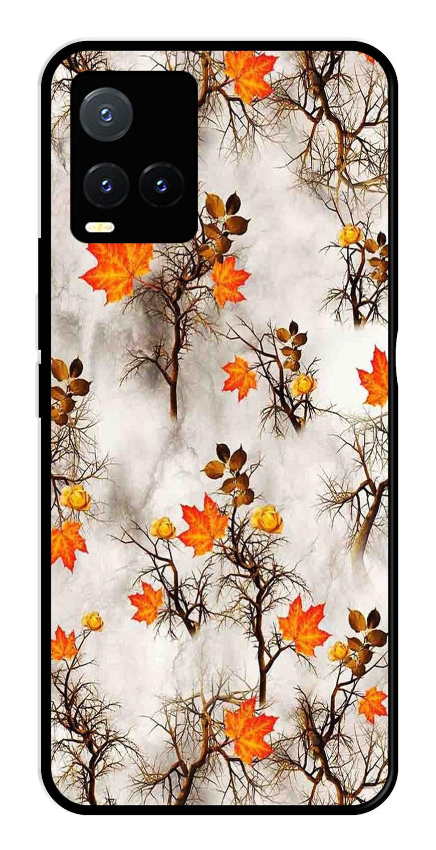 Autumn leaves Metal Mobile Case for Vivo T1X   (Design No -55)