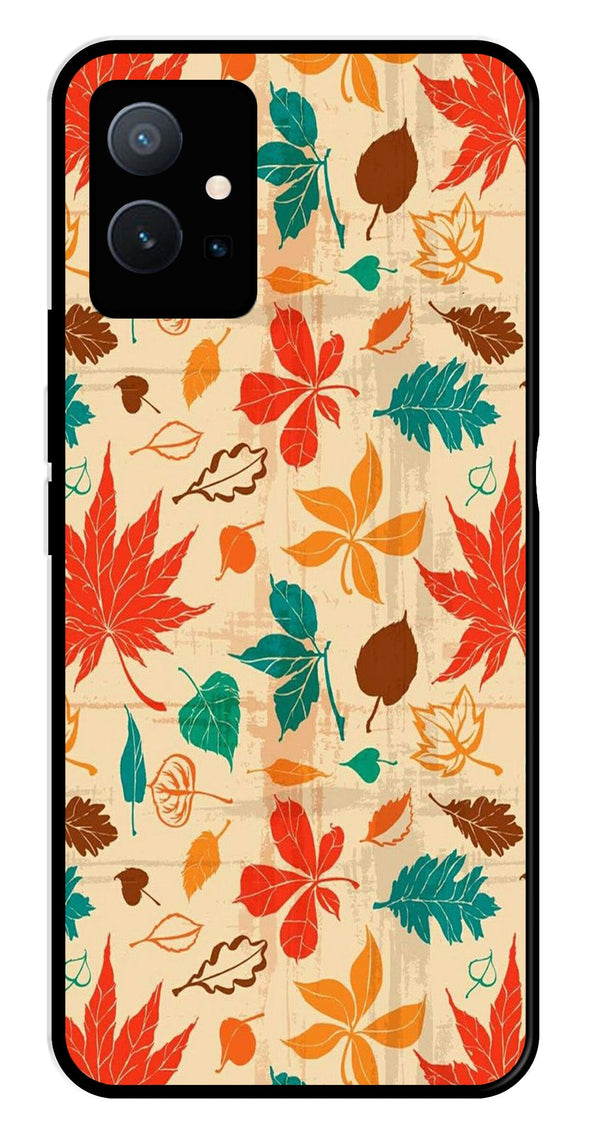 Leafs Design Metal Mobile Case for Vivo T1 5G   (Design No -14)