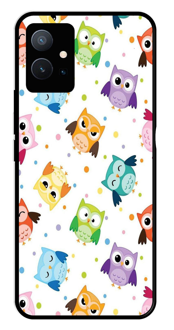 Owls Pattern Metal Mobile Case for Vivo Y75 5G   (Design No -20)