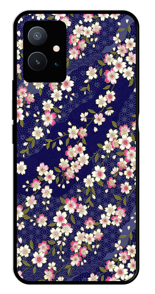 Flower Design Metal Mobile Case for Vivo T1 5G   (Design No -25)