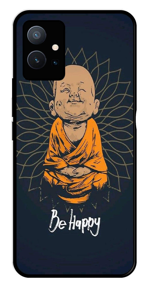 Be Happy Metal Mobile Case for Vivo Y75 5G   (Design No -27)