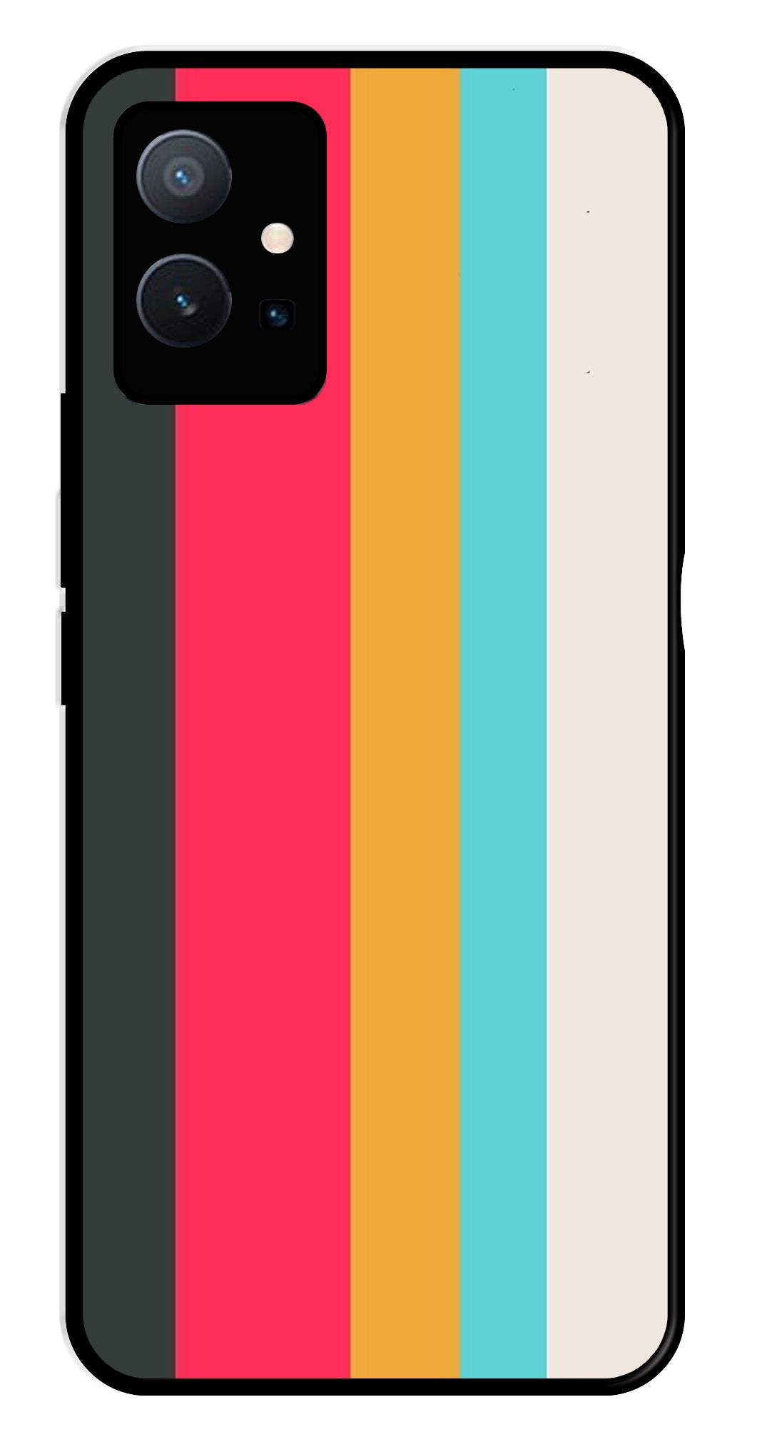 Muted Rainbow Metal Mobile Case for Vivo T1 5G   (Design No -31)