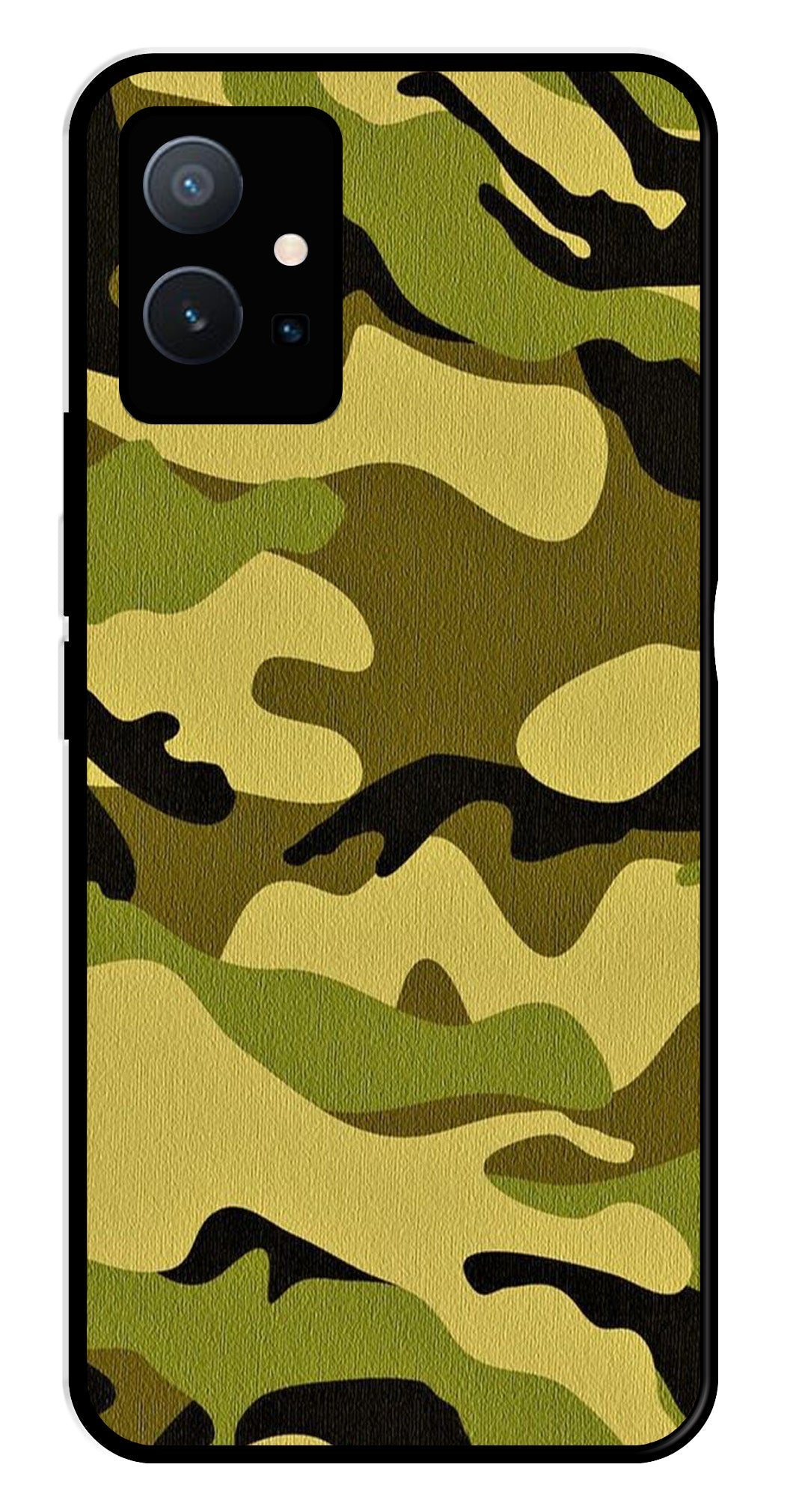 Army Pattern Metal Mobile Case for Vivo T1 5G   (Design No -35)