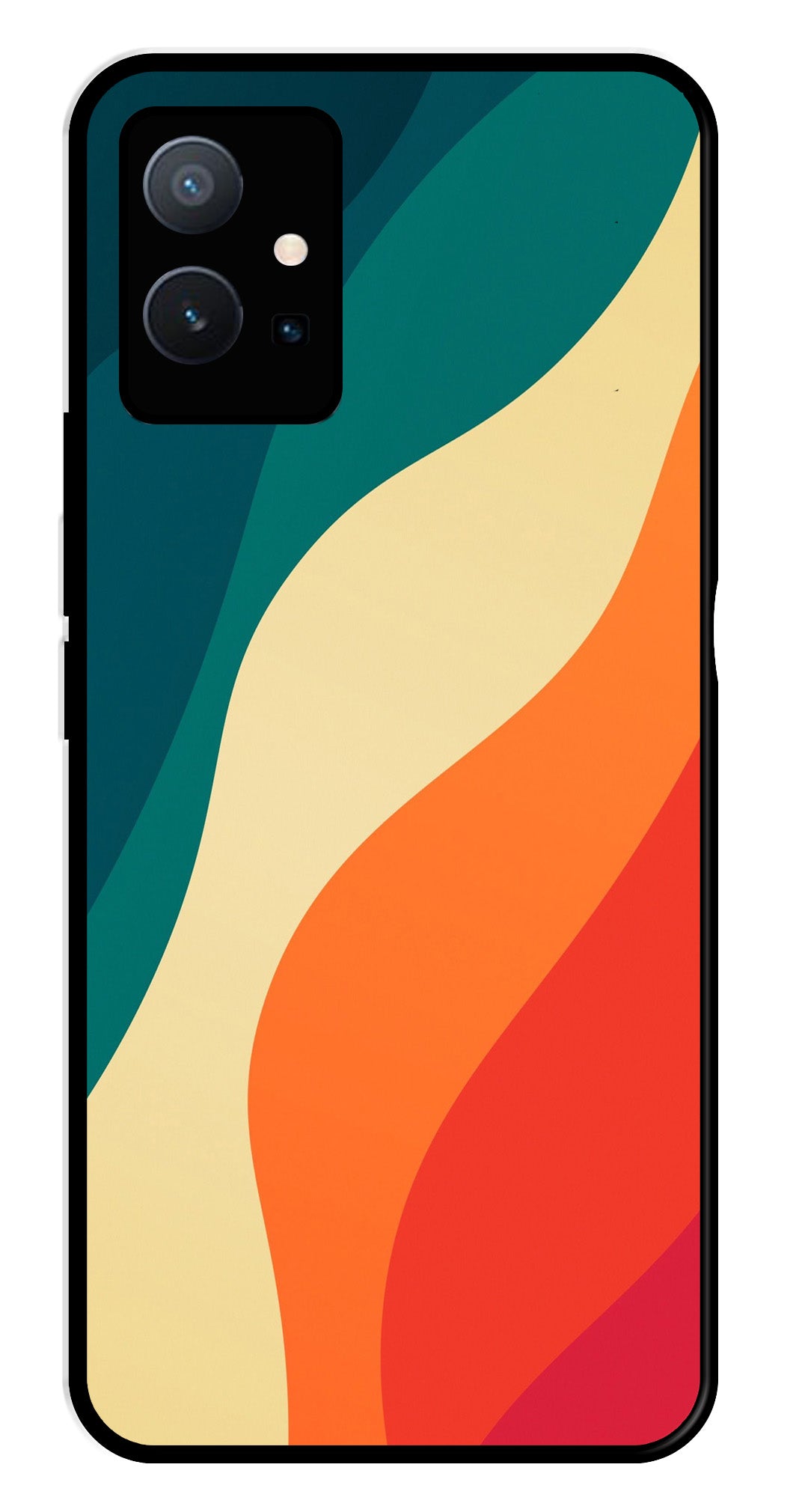 Muted Rainbow Metal Mobile Case for Vivo T1 5G   (Design No -39)