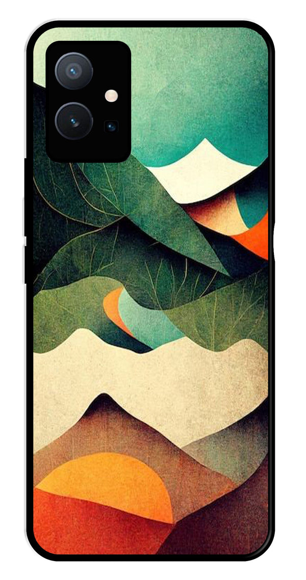 MultiColor Pattern Metal Mobile Case for Vivo Y75 5G   (Design No -43)