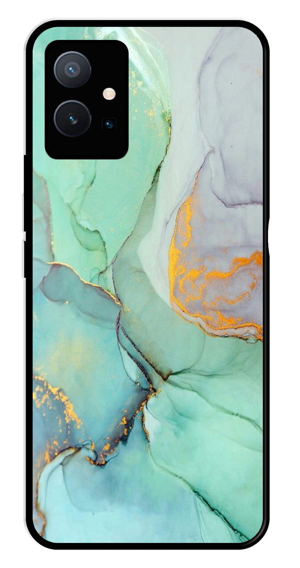 Marble Design Metal Mobile Case for Vivo Y75 5G   (Design No -46)