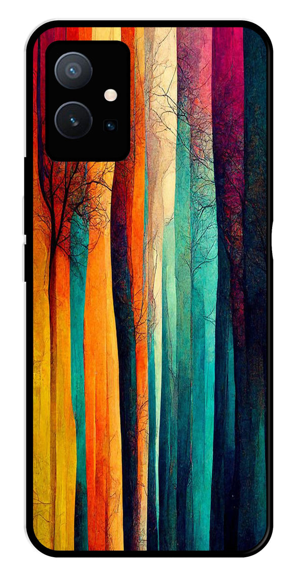 Modern Art Colorful Metal Mobile Case for Vivo T1 5G   (Design No -47)