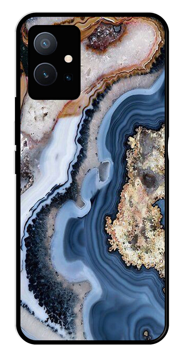 Marble Design Metal Mobile Case for Vivo T1 5G   (Design No -53)