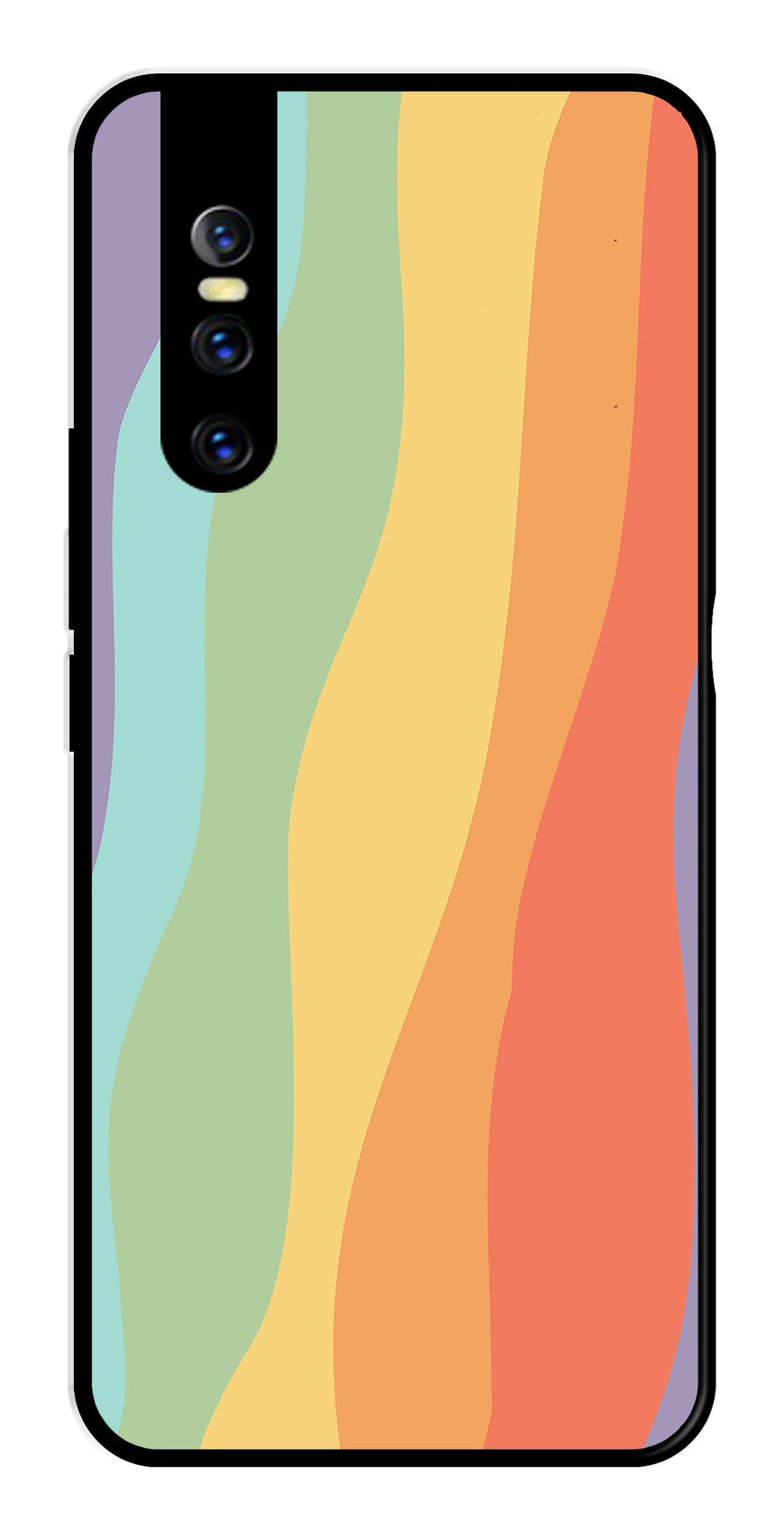 Muted Rainbow Metal Mobile Case for Vivo V15 Pro   (Design No -02)