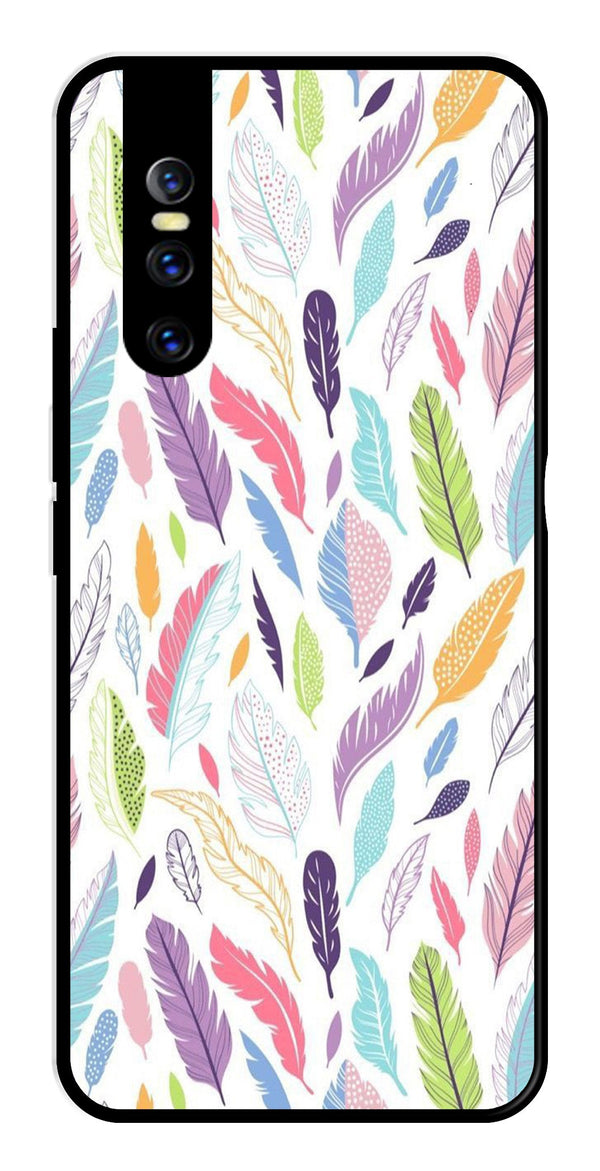 Colorful Feathers Metal Mobile Case for Vivo V15   (Design No -06)