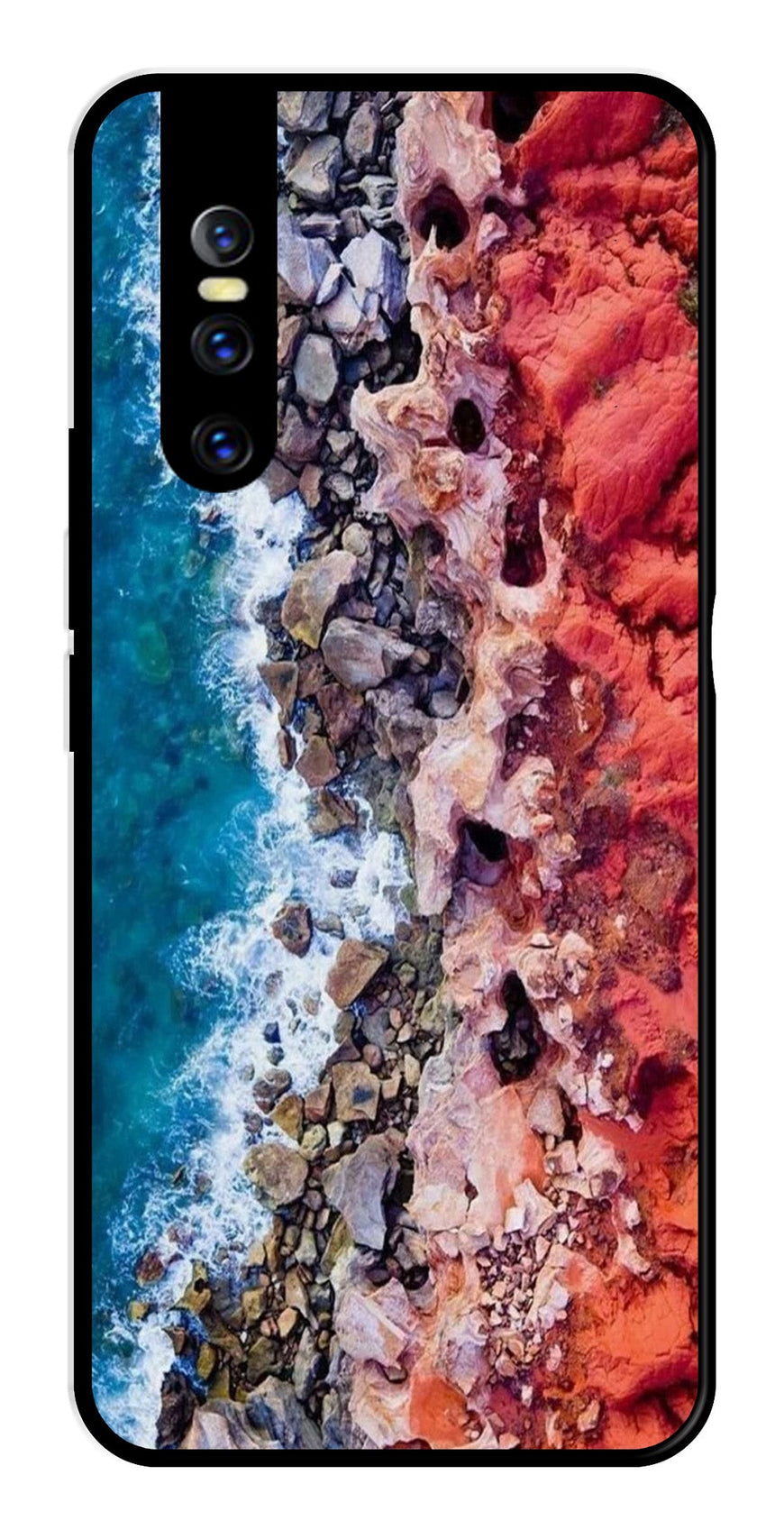 Sea Shore Metal Mobile Case for Vivo V15   (Design No -18)