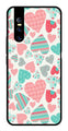 Hearts Pattern Metal Mobile Case for Vivo V15   (Design No -22)