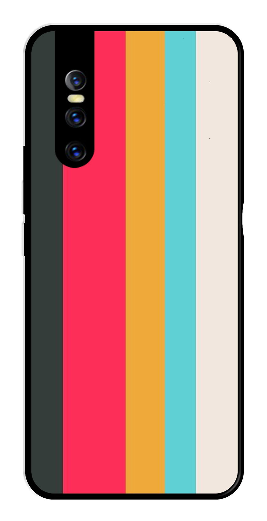 Muted Rainbow Metal Mobile Case for Vivo V15 Pro   (Design No -31)