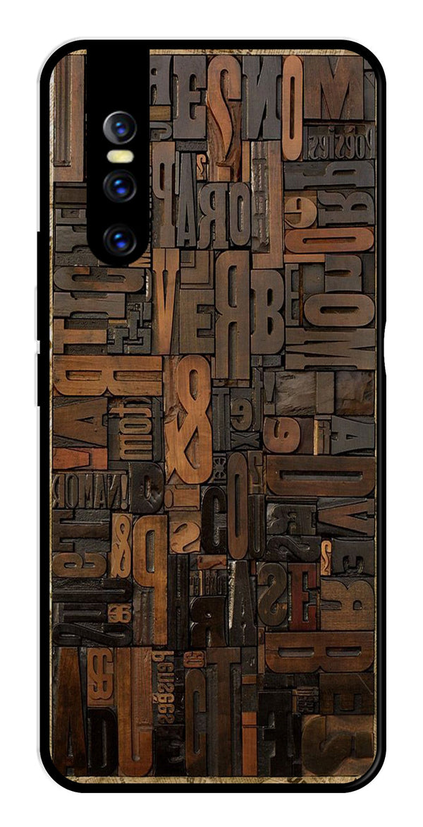 Alphabets Metal Mobile Case for Vivo V15 Pro   (Design No -32)